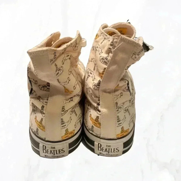 Ben Sherman x Beatles yellow and cream laceup ankle casual  sneakers 12 - Picture 3 of 6